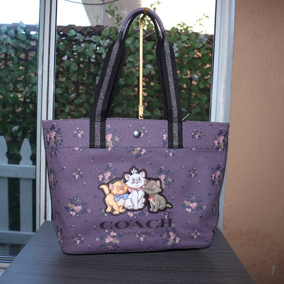 Coach Handbags - NWT DISNEY X COACH LTD ROSE BOUQUET ARISTOCRAT CANVAS DUSTY LAVENDER TOTE 91130